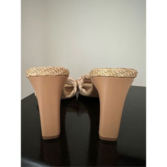 Qupid KAYLEE-83 Natural Raffia Woven Straw Heeled Sandals sz 10 - Picture 6 of 7